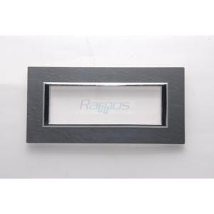 Plaque rectangulaire HA4806RLV BTICINO LEGRAND 6 modules, série Axolute en pierre ardoise, origine Italie, nouveau stock - Product Image 1