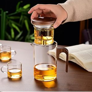 Teiera Magica in Vetro con Separazione dell'Acqua da 20oz/27oz, Controllo a Pressione, Enchanti Enchantipot, con Manico in <span class=keywords><strong>Legno</strong></span> e Filtro - Product Image 4