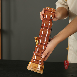 Bamboo <b>Hookah</b> Straight Type Lacquer Finish With Hose Portable Water <b>Pipe</b> For Smoking Set - Product Image 1