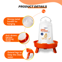 Kit d'équipement pour poulailler de jardin de haute qualité : mangeoire à poussins de 1,5 kg et abreuvoir à poulets de 1,5 L avec pieds réglables en hauteur