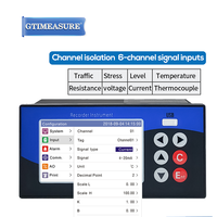 Perekam Data Multichannel, perekam Data PT100 K TC Sensor temperatur Datalogger tampilan layar warna Digital kurva USB Transfer Data Analog