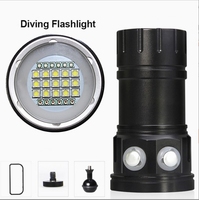 Lampe de plongée rechargeable SST40 LED, étanche, 18650/21700 IP68, torche de pêche sous-marine pour pêcheurs