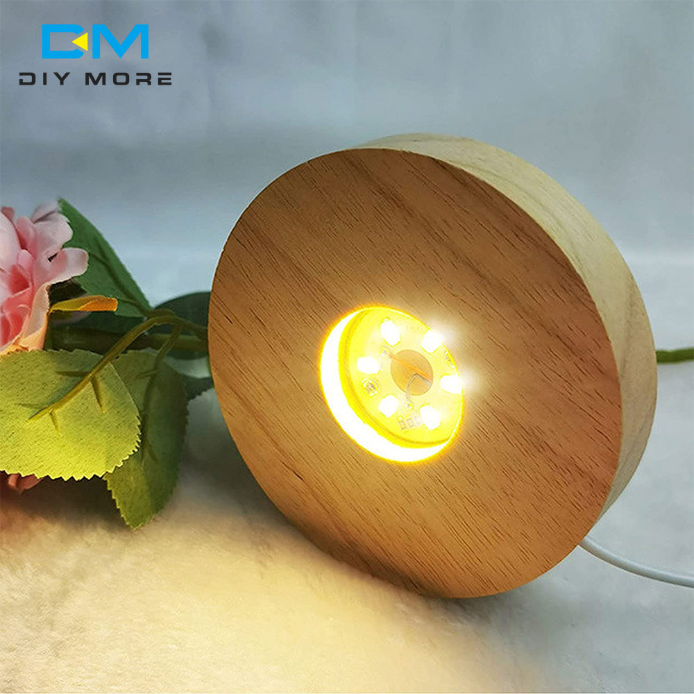 ウッドライトベース充電式リモコン木製LEDライト回転ディスプレイ