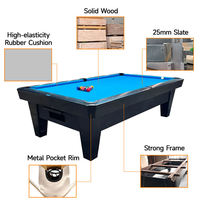 Table de billard professionnelle en bois massif de 8 ou 9 pieds, prix usine, pour bar, avec plateau en ardoise et système Diamond