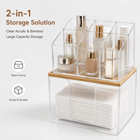 MIXWARES Boîte à mouchoirs en acrylique et ensemble d'organisateurs de maquillage transparents, étagère de bureau et de salle de bain pour la maison