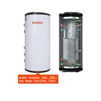 R32 35.5kW Inverter Air Source Heat Pump Kit ERP A+++ Stainless Steel Buffer Fan Coil Kontrol WIFI Efisiensi Tinggi Hotel