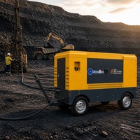 Kompresor Udara Diesel Sekrup Baru dengan Komponen Inti Mesin, Berat 2500kg, Garansi 1 Tahun, 380V, 16bar, Stasioner untuk Tambang