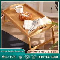 Natural House Vente de gros Table-plateau de lit en bambou avec pieds pliants Ordinateur portable de service pliable et portable Petit-déjeuner Plateau de lit