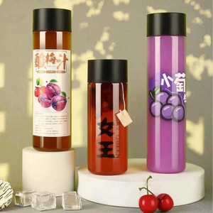 VOSS 500ml Bouteille d'eau de gymnastique de sport à cylindre mince avec couvercles en plastique portables Conception à large ouverture pour l'eau minérale et le soda - Product Image 6