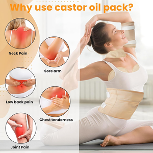 Kit de Envoltura de Aceite de Ricino con Correa Elástica Ajustable, Reutilizable, para Cuello, Pecho, Cintura, Espalda, Piernas y Brazos - Product Image 4