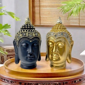 Factory Direct Sales South East Asia Maitreya <b>Buddha</b> <b>Head</b> Ornament Epoxy Resin Artistic Sculpted Crafts Home Tea Room Office Zen - Product Image 2