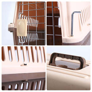 กรงใส่สุนัขเดินทางสัตว์เล็กที่ขายดีที่สุด / กรงใส่สัตว์เลี้ยงพลาสติกสําหรับเที่ยวบินขนาดเล็กพร้อมล้อกรงสุนัขโลหะสุนัข - Product Image 6