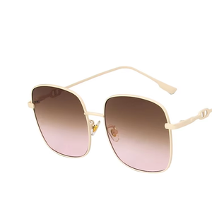 Lunettes <span class=keywords><strong>de</strong></span> <span class=keywords><strong>Soleil</strong></span> Métalliques Personnalisées pour Femmes, Grande Monture Tendance et Minimaliste, Haute Valeur - Product Image 5