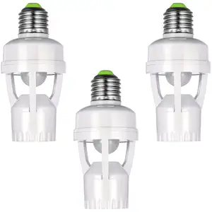 Adaptador de tomada inteligente, sensor de movimento de luz, de anoitecer, e26/e27, luz ativada de movimento