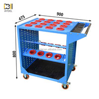 Chariot porte-outils CNC 300 kg BT40 CRT50 HSK63, chariot à outils robuste en acier avec roulettes verrouillables de 4 pouces