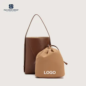 #24013 Vegan PU cuir seau sacs dames design de mode sacs à main sacs à main pour femmes femme unique sac à bandoulière concepteur