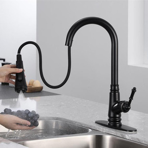 ก๊อกน้ำห้องครัวแบบดึงออกได้ สีดำ มัลติฟังก์ชั่น รุ่น AT9278B พร้อมหัวฉีดแบบดึงลง ทำจากทองเหลือง - Product Image 4