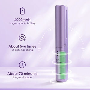 Wholesale 2 in 1 Lazy <b>Wireless</b> Hair Hot Comb Portable Mini USB Rechargeable Straightener Fast Heating Straightening Styling Tool - Product Image 2