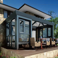 Fenêtre à persiennes fixe isolée en verre trempé en aluminium anti-vent, norme européenne personnalisée, pour pergola résidentielle