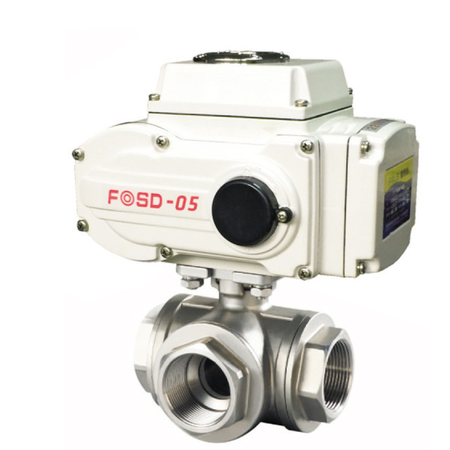 Patented On-off or Modulating Type Electric Actuator 3way Inside Thread Valve for Water Treatment System or Other Liquid