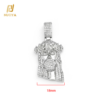Pendentif Tête de Jésus en Argent Sterling 925 NUOYA pour Hommes, Moissanite Ronde Couleur D, Bijou Hiphop Iced Out, Cadeau