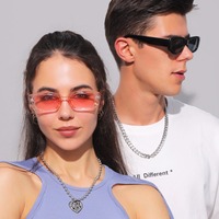 Petites Lunettes de Soleil Rectangulaires en PC 2026 Unisexe Motif Léopard Hommes et Femmes Protection UV400