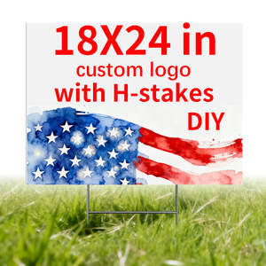 Рекламные таблички на заказ 18x24 дюймов, пластиковые таблички из ПВХ для кампаний, садовые украшения с H-образными креплениями - Product Image 1