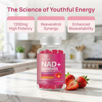 Complément alimentaire Qbioflex NAD Plus Nicotinamide Trans-Resvératrol Gummy Antioxydant pour une peau éclatante et une vitalité cellulaire