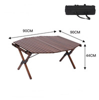 Table octogonale en hêtre pour rouleau d'oeufs Table pliante d'extérieur Ensemble de chaises Portable Camping Barbecue Table pliante en bois massif