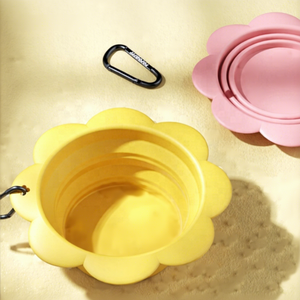 Sevimli Katlanabilir Silikon Köpek Mama Kabı, Küçük Evcil Hayvanlar İçin Katlanabilir Bardak, Mama ve Su Kabı, Taşınabilir Seyahat Kabı, Karabina İle - Product Image 3
