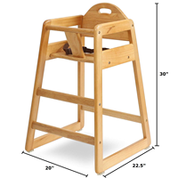 Chaise haute en bois pour bébé chaise haute empilable avec bois massif de qualité commerciale pour salle à manger cuisine maison Restaurant