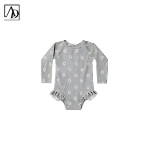 ملابس سباحة صيفية لطيفة للبنات الرضع والأطفال الصغار بنمط حيوانات وأكمام طويلة للحماية من الشمس سريعة الجفاف مصنوعة من البوليستر/النايلون - Product Image 4