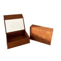 Kexin Foulard personnalisé orange en velours brûlé pour mariage Boîte d'invitation de mariage avec gaufrage mat et revêtement UV