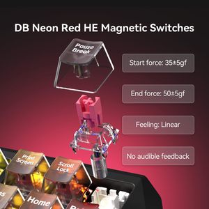 คีย์บอร์ดเกมมิ่งแบบมีสาย DarkBeacon Flux 87 HE เชื่อมต่อผ่านพอร์ต USB-C ใช้สวิตช์ Hall Effect สีแดง ระยะตอบสนองเร็ว 0.01 มม. ปรับระดับการตอบสนองได้ - Product Image 3