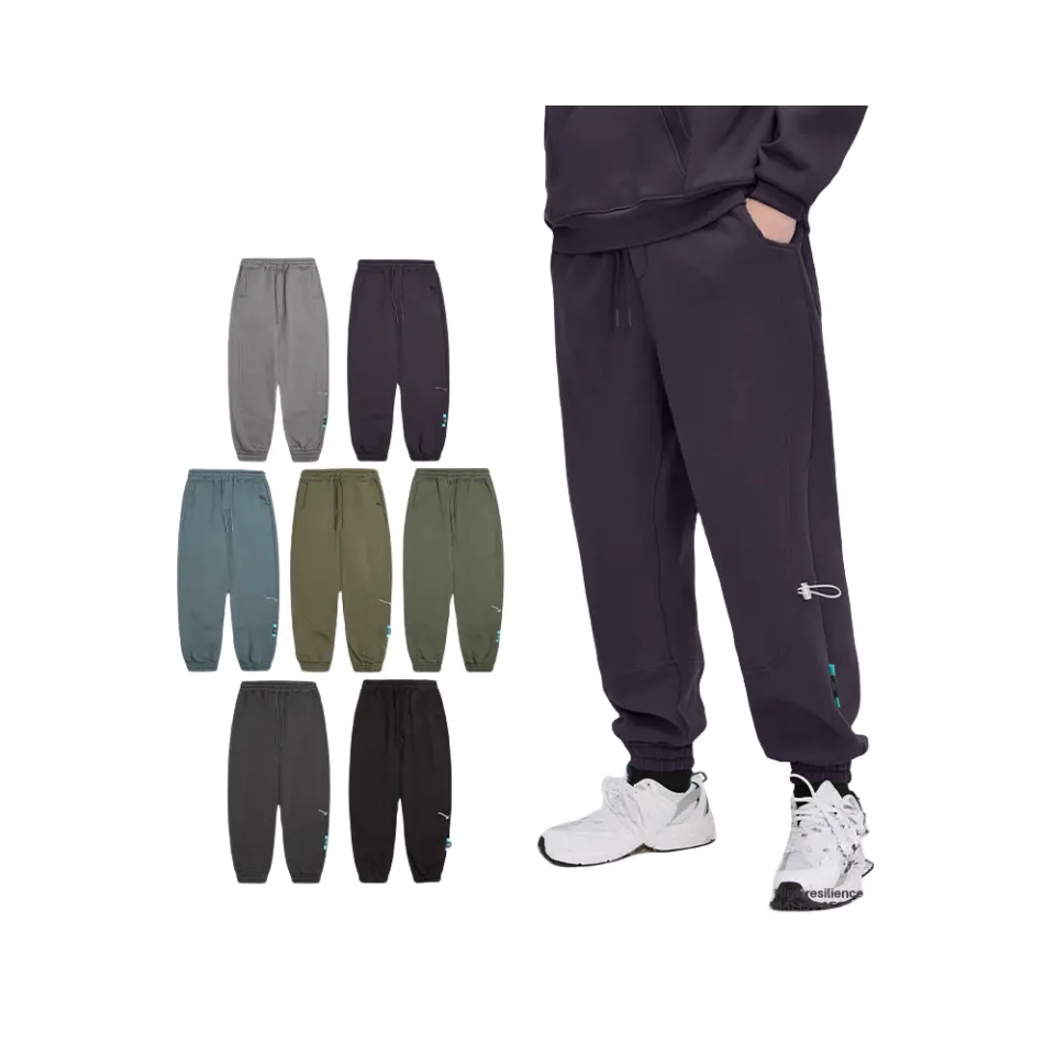 350 जी प्लस फ्लेस फैशन ब्रांड ठोस रंग सरल पैंट कॉर्सेट लेग स्पोर्ट्स पैंट लंबी पैंट