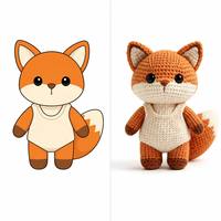 Porte-clés en peluche personnalisé de luxe, unique, durable, premium, adorable, fait main, en forme de renard, tricoté sur mesure