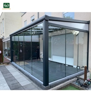 CE omologato sunrooms 4 stagione wintergarten slant <span class=keywords><strong>balcone</strong></span> giardino d'inverno scorrevole vetrata veranda con parete di <span class=keywords><strong>vetro</strong></span> scorrevole - Product Image 3