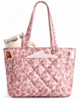 Sac fourre-tout matelassé léger en polyester avec fermeture éclair, multi-poches, grand format, compatible ordinateur portable 14 pouces, imperméable, élégant, toutes saisons, pour le travail