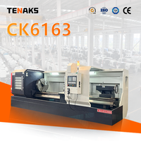 Tour CNC horizontal automatique haute précision TENAKS CK6163 à 2 axes, robuste, avec système de commande GSK, broche simple et banc plat