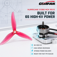 Hélices de course GEMFAN Hurricane 51366 MCK Rev3, 5 pouces, 3 pales, PC, pas de 2,8, 2CW 2CCW, pour drone FPV 6S