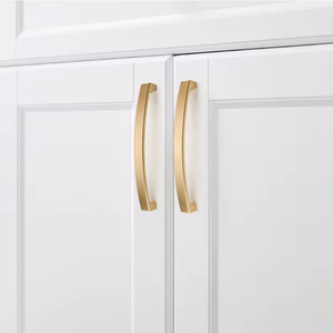 Poignée de meuble incurvée en aluminium, quincaillerie contemporaine, durable, en forme de barre, écologique, pour usage hospitalier, porte blanche - Product Image 1