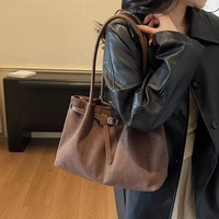 Tas Tote Wanita Premium Tekstur Vintage Niche Suede Frosted Lipit Model Dumpling Tahan Air dengan Ritsleting, Promo Hot Sale