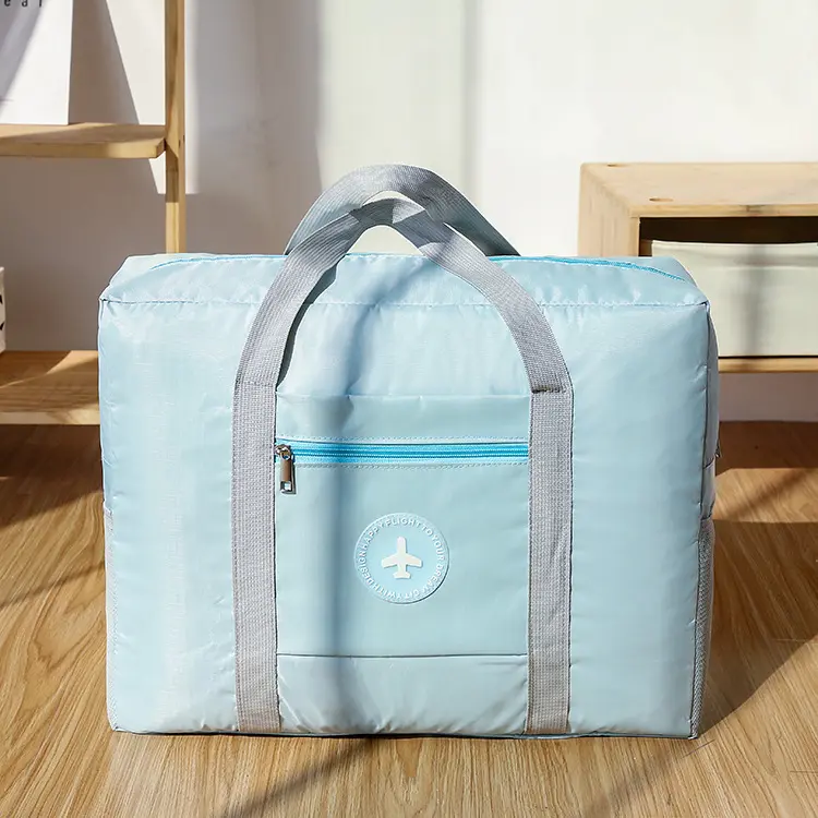 Wholesale lightweight foldable waterproof clothing quilt storage bag Oxford travel bag can be set trolley luggage bag