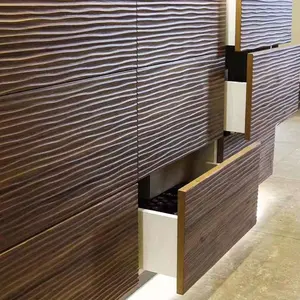MUMU Panneau de planche de mur de revêtement interne en bois contemporain à languette et rainure pour sol décoratif 3D