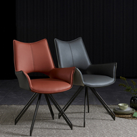 Style nordique ménage luxe salle à manger Restaurant meubles fauteuil en cuir chaise de salle à manger pivotante
