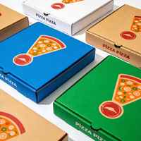 Boîte à pizza écologique personnalisée avec logo, jetable, 9 pouces, en carton ondulé, emballage alimentaire