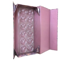 Benutzer definierte flache verpackte Papier Falt schachtel Magnet verschluss Geschenk Trüffel Schokolade Dessert Food Box mit Kunststoff Blister Tabletts Ordner