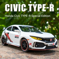 Modèle de voiture moulé sous pression 1:32 Hon da Civic Type-R modèle de voiture en alliage avec son et lumière pullback modèle de voiture en métal jouets Modelo del coche