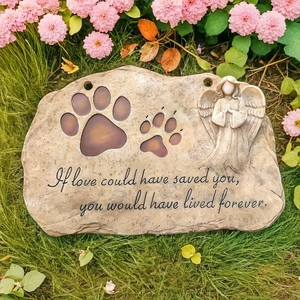 Paw Prints Pet <strong>Dog</strong> <strong>Memorial</strong> <strong>Stones</strong> Garden <strong>Stones</strong> with Angel Statue for Pets Sympathy <strong>Memorial</strong> Gifts Loss Gifts - Product Image 1