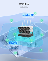 Sistema de Cámaras de Seguridad Inalámbricas CCTV Hiseeu de 5MP con Audio Bidireccional, Cámara IP para Exteriores, Sistema CCTV de 8 Canales
